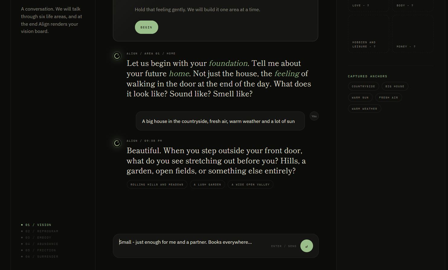 Align AI conversation screenshot